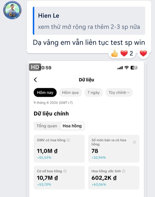 Thống kê lượt xem video TikTok của học viên