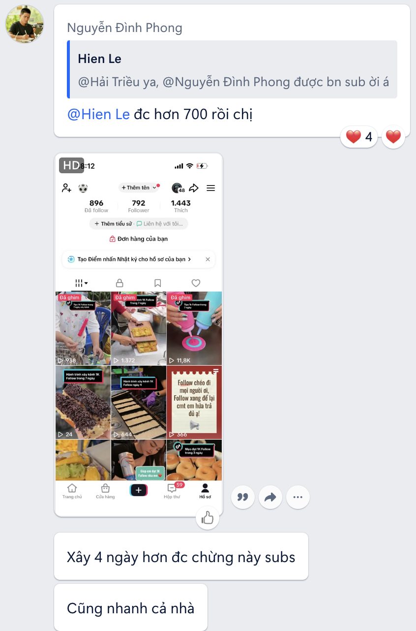 Bảng phân tích hiệu suất video TikTok