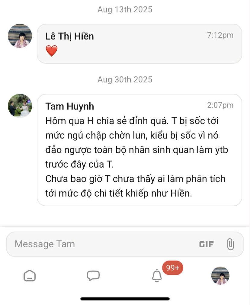 Tin nhắn phản hồi tích cực từ thành viên cộng đồng YouTube Mastermind